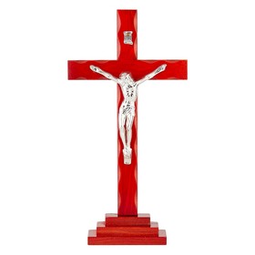 Jeweled Cross L6641 Standing Cherry Crucifix