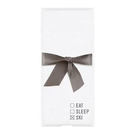 Face to Face Rectangle Notepaper with Acrylic Tray - Eat.Sleep.Ski.