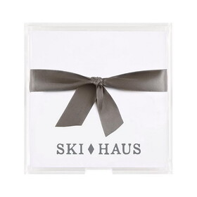 Face to Face Square Notepaper with Acrylic Tray - Ski Haus