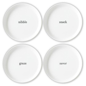 Face to Face L6895 Face To Face Appetizer Plates - Nibble Graze Snack Savor - Set of 4