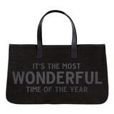 Holiday Black Canvas Tote - Most Wonderful