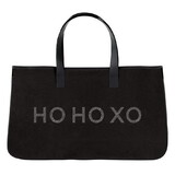 Holiday Black Canvas Tote - Ho Ho Xo