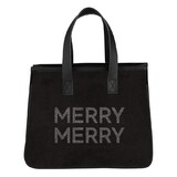 Holiday Black Mini Canvas Tote - Merry Merry