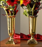 Sudbury LC914 Brass Altar Vases W/Liners