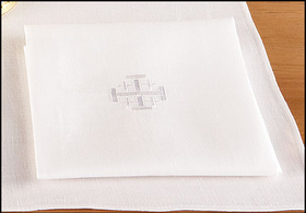 RJ Toomey LT277 100% Linen Jerusalem Cross Lavabo Towel - 4/Pk