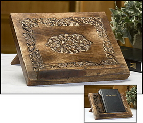 Robert Smith MD034 Medallion Wood Carved Bible/Missal Stand