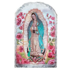 Avalon Gallery N0022 Arched Tile Plaque with Stand - Our Lady Of Guadalupe