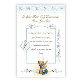Alfred Mainzer N0232 Greeting Card - On Your First Communion, Dear Grandson