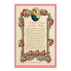 Alfred Mainzer N0256 Prayer For Mothers Card - I Said a Prayer for You