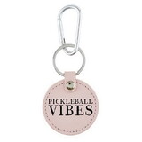 Lili + Delilah N0534 Round Leather Keychain - Pickleball Vibes