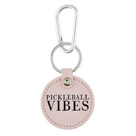 Lili + Delilah N0534 Round Leather Keychain - Pickleball Vibes