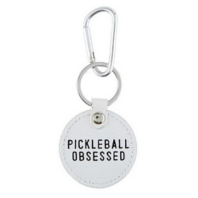 Lili + Delilah N0539 Round Leather Keychain - Pickleball Obsessed