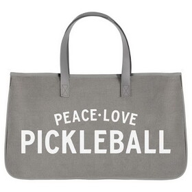 Hold Everything N0552 Grey Canvas Tote - Peace Love Pickleball