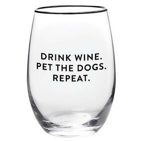 Sips N0632 Wine Glass - Wine. Dogs. Repeat.