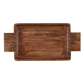 PURE Design N0998 Natural Wood Serving Tray With Handles - Small