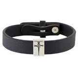 Kingdom Jewelry N1407 Leather Bracelet - Cross of Nails