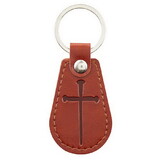 Spiritual Harvest N1494 Leather Key Tag - Cross of Nails