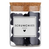 Bella N2668 Satin Scrunchies Jar - Black Solid