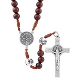 Creed N5054 Monte Cassino Collection - Wood Cord Rosary With Ceramic Bead