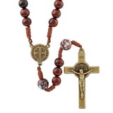 Creed N5055 Monte Cassino Collection - Wood Cord Rosary With Massa Bead