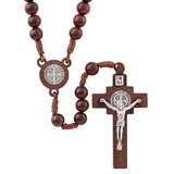 Creed N5057 Monte Cassino Collection - St. Benedict Wooden Crucifix With Silver Plate