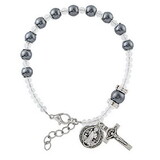 Creed N5158 Saint Benedict Rosary Bracelet - Hematite