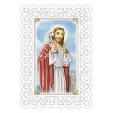 Ambrosiana N5180 Lace Holy Card - Christ the Good Shepherd/Act Of Contrition