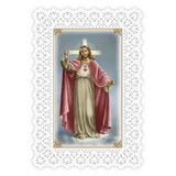 Ambrosiana N5184 Lace Holy Card - Invocation To The Sacred Heart Of Jesus