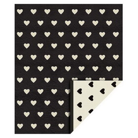 Bella N5760 Cozy Blanket - Black + Ivory Heart