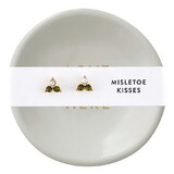 Fleur Jewelry N5931 Holiday Stud Earrings & Trinket Tray Sets - Mistletoe Kiss
