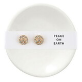 Fleur Jewelry N5932 Holiday Stud Earrings & Trinket Tray Sets - Peace on Earth