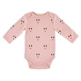 Stephan Baby N5941 Long Sleeve Snapshirt - Pink Reindeer