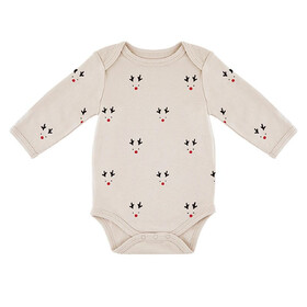Stephan Baby N5946 Long Sleeve Snapshirt - Grey Reindeer