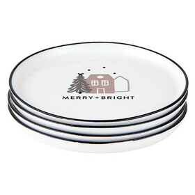 Holiday N6107 Holiday Appetizer Plates - Merry + Bright - Set of 4