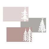 Holiday Holiday Placecards - Christmas Village White Trees - Set of 36