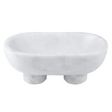 Tablesugar N6490 White Marble Footed Bowl - Medium
