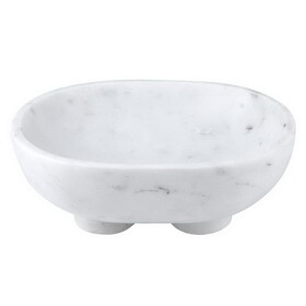 Tablesugar N6491 White Marble Footed Bowl - Large