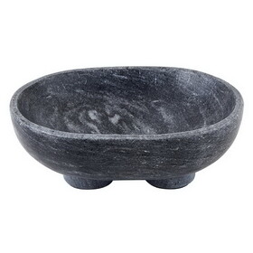Tablesugar N6512 Charcoal Marble Footed Bowl - Large