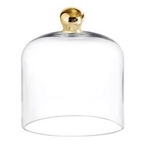Holiday N6515 Glass Cloche with Gold Knob - Medium