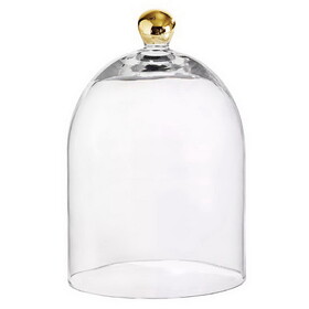 Tablesugar N6521 Glass Cloche with Gold Knob - Large