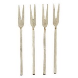 Tablesugar N6526 Hammered Silver Appetizer Forks - Set of 4