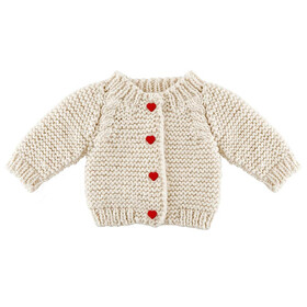 Stephan Baby N6555 Cozy Knit Sweater - Heart Buttons