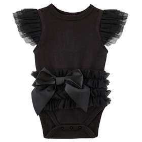 Stephan Baby N6612 Snapshirt Dress With Ruffles - Black