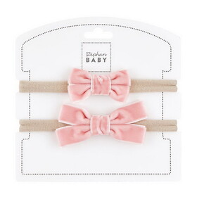 Stephan Baby N6624 Fancy Bow Headband - Pink - Set of 2