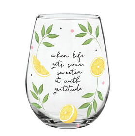 Heartfelt N6936 Stemless Wine Glass - Gratitude