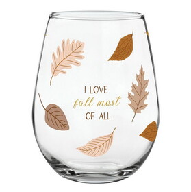 Heartfelt N7020 Stemless Wine Glass - Love Fall