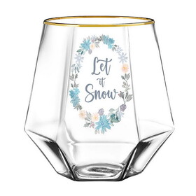 Heartfelt N7053 Beveled Wine Glass - Let Snow