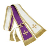 RJ Toomey N7298 Reversible Jacquard Confessional Stole - Purple/White