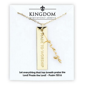 Kingdom Jewelry N7501 Name Plate Necklace - Praise