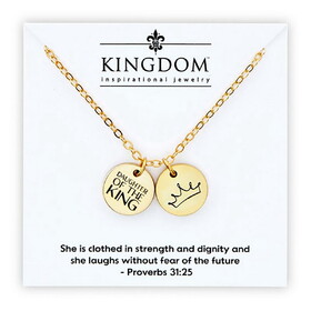Kingdom Jewelry Double Coin Necklace - Crown